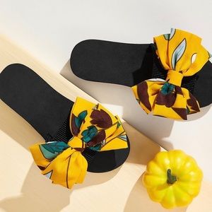 👡 Open Toe Bow Decor Sliders 👡